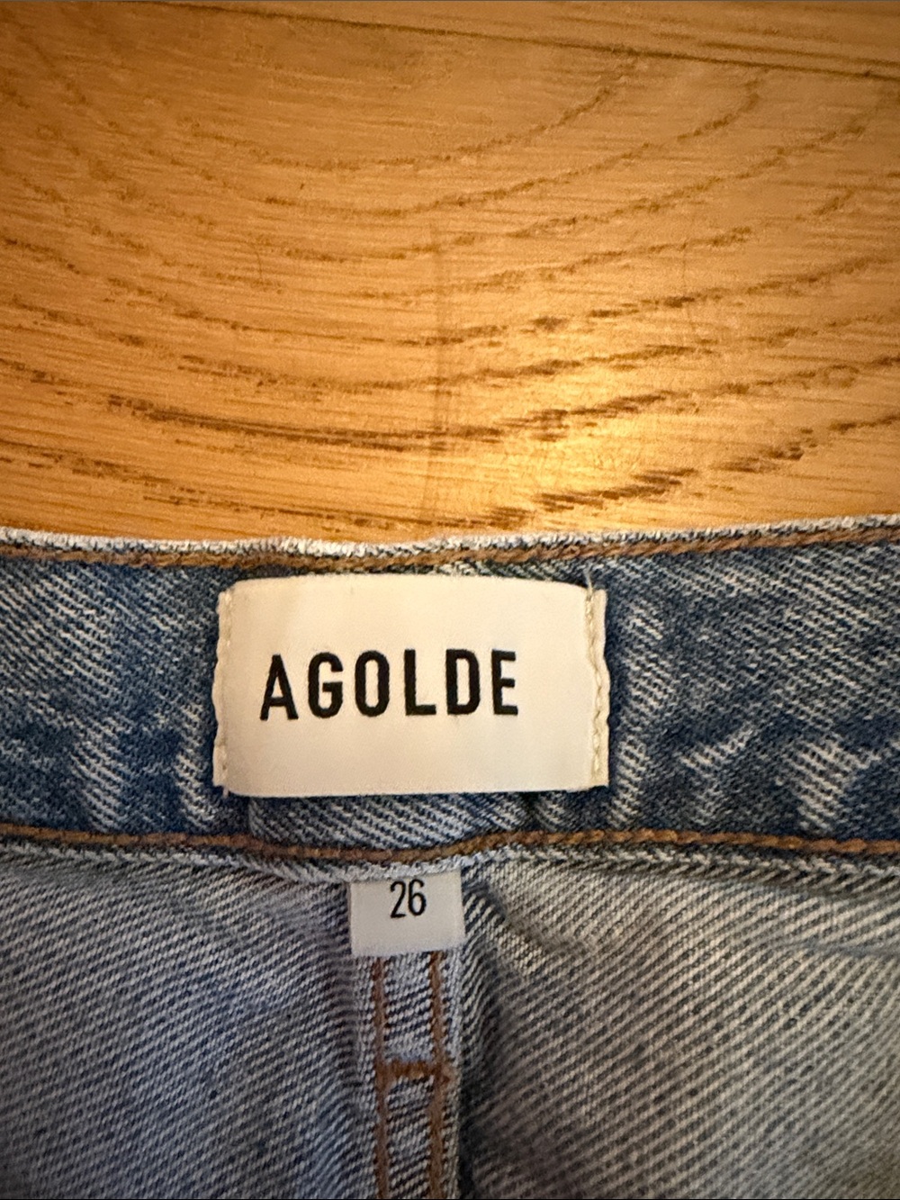 Agolde Light Wash Relaxed Straight Jeans - Low Curve Fray - Picture 2 of 4